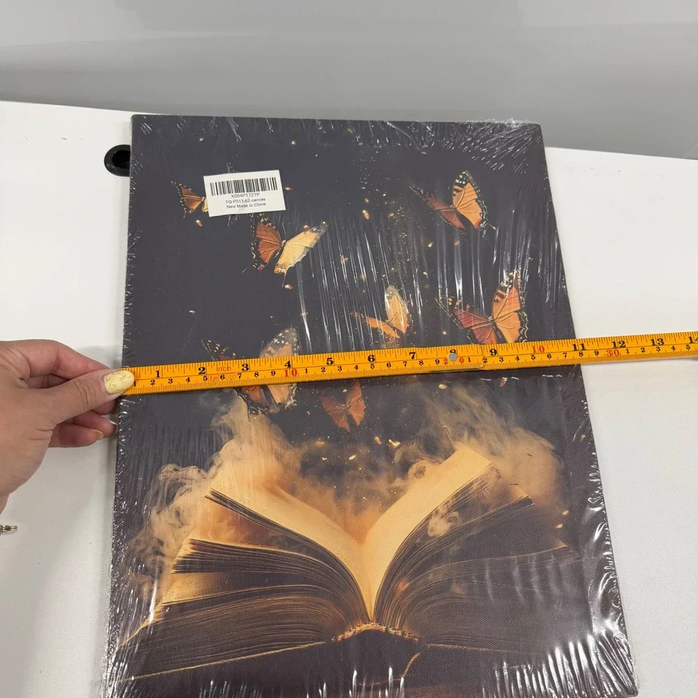 Butterfly Magic Open Book Canvas Wall Art Fantasy Library Decor 12x16 New